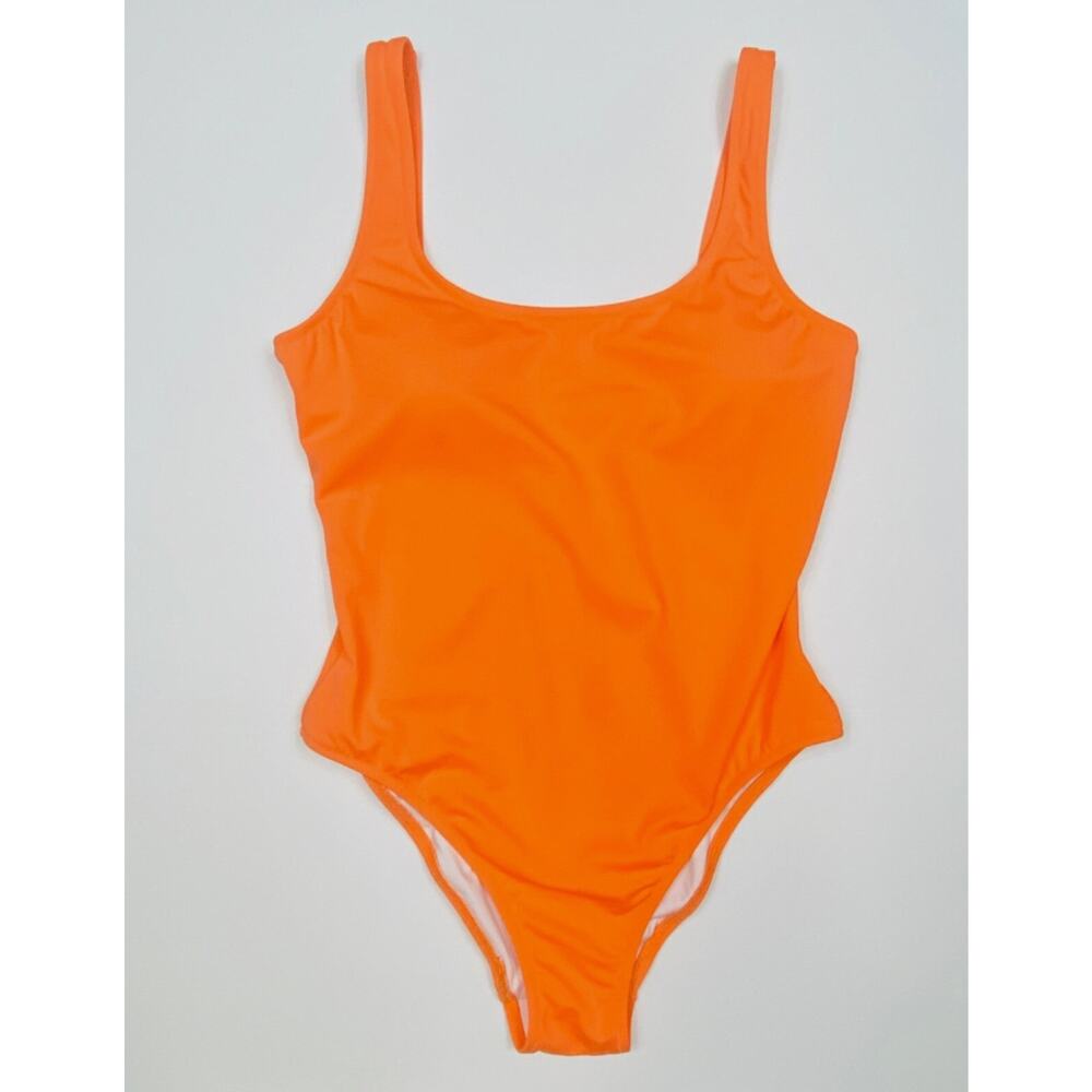 PINK Victoria’s Secret Swim Orange one piece swimsuit low back
